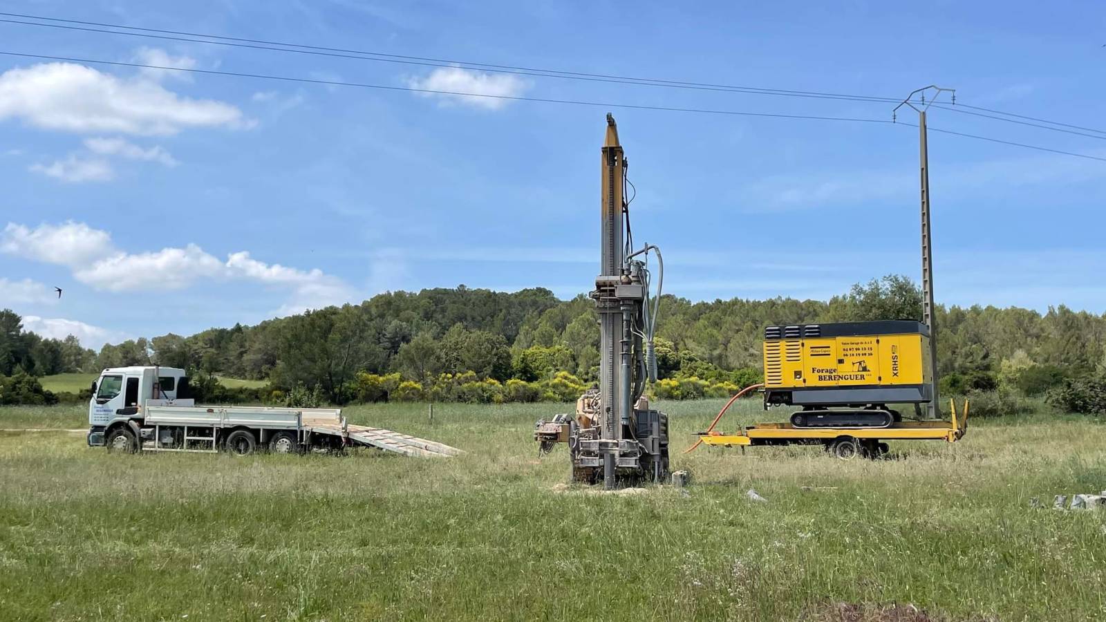 Mise en place des équipements nécessaires pour éffectuer un forage