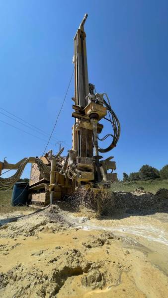 Forage en cours de réalisation